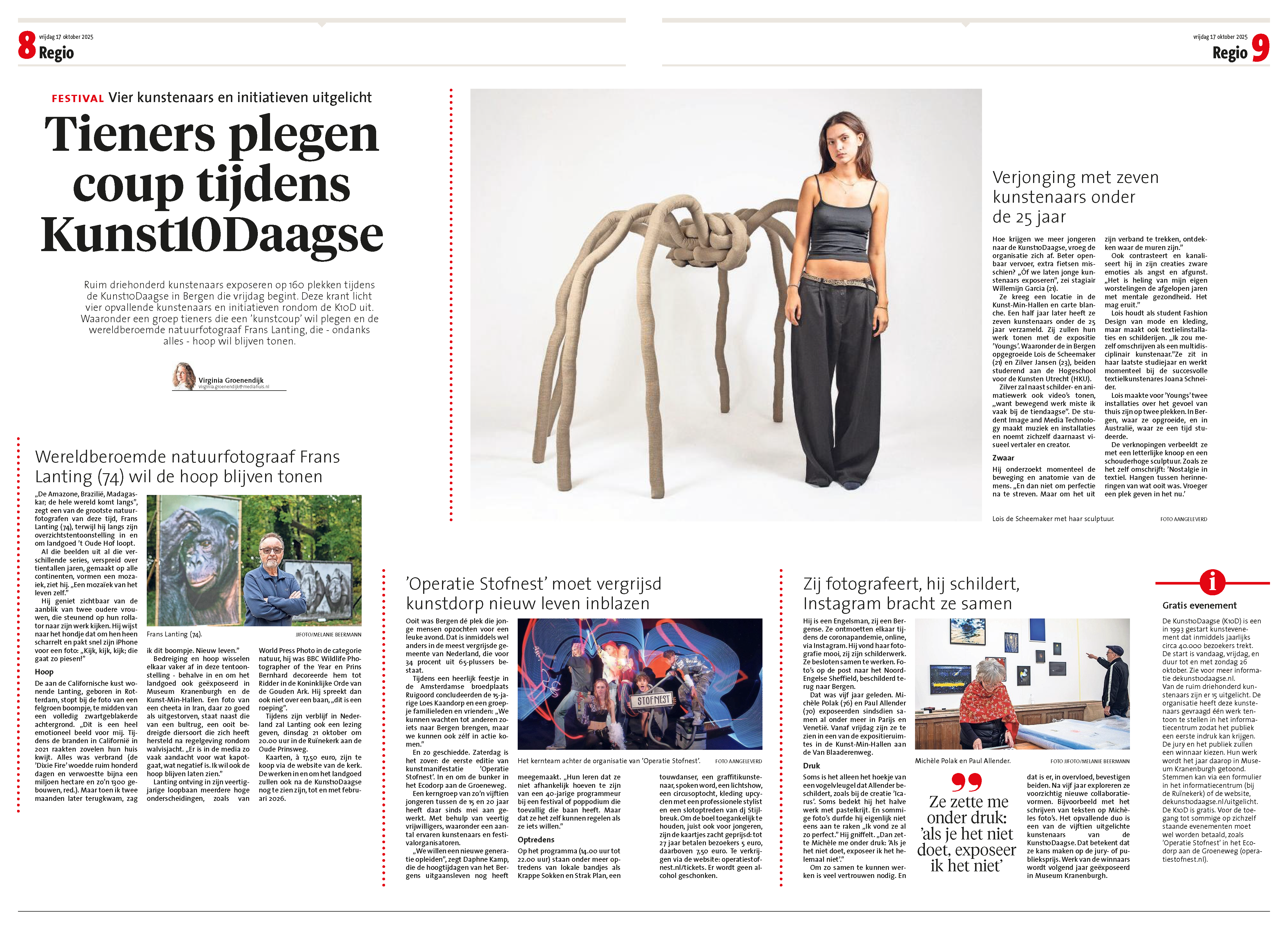 Aankondiging in NHD op vrijdag 17 oktober 2025